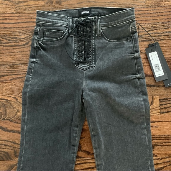 NEW Hudson Bullocks High Waist Lace Up Flare Jeans Size 23 Size 24 - Picture 6 of 13